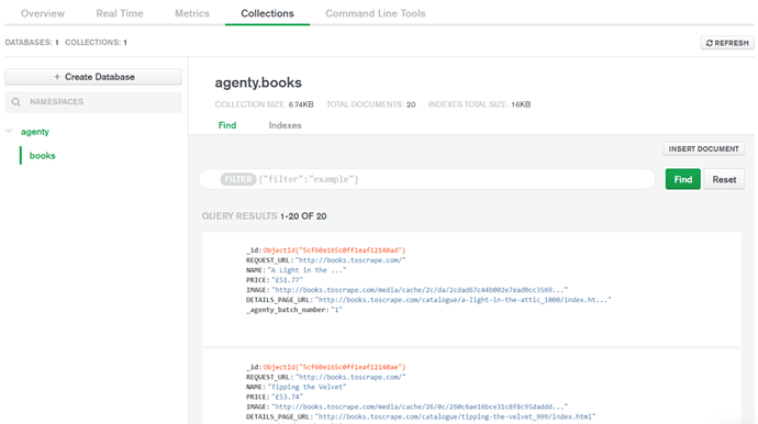MongoDB collection preview