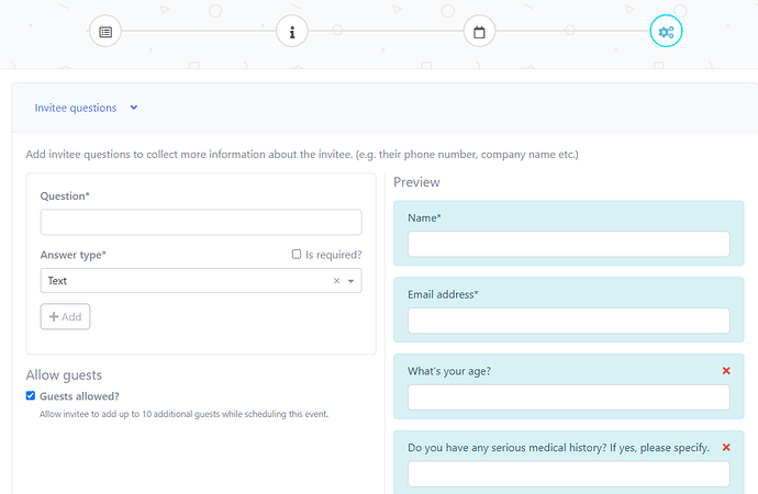 Questionnaire form for their patients