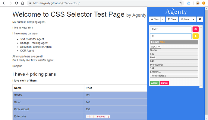 web scraping elements by class selector