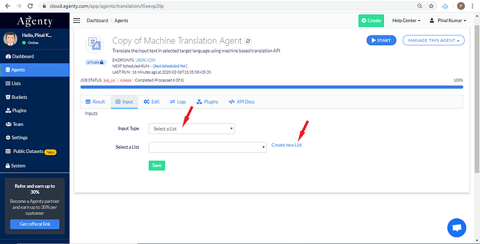 upload csv for translation