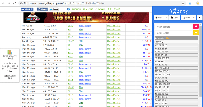 proxy list scraping