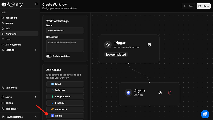 Configure Algolia plugin in Agenty