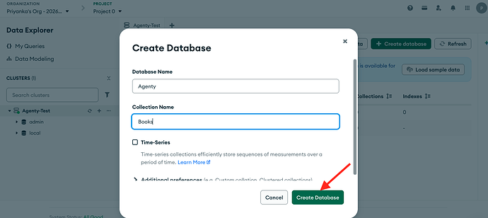 Create collection in MongoDb