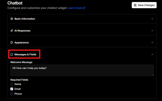 Welcome Message & Leads