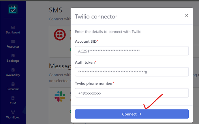 Twilio SMS connector