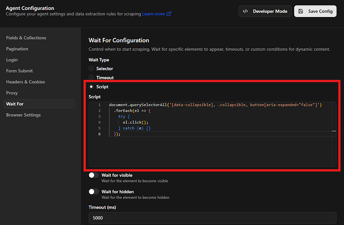 Wait for JavaScript