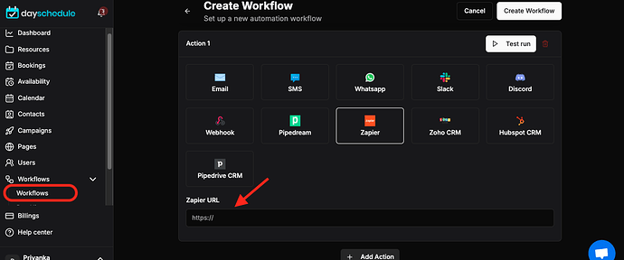 Add Zapier in reminder workflow
