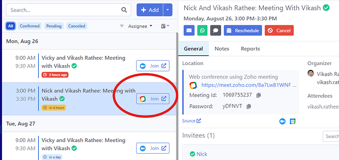 Manage and join Zoho Meetings