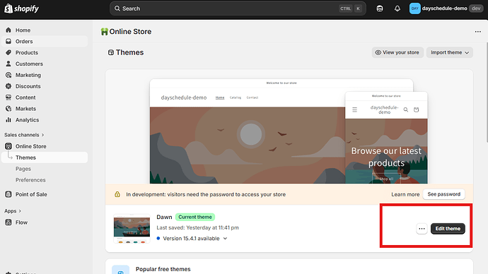 Edit Shopify Theme