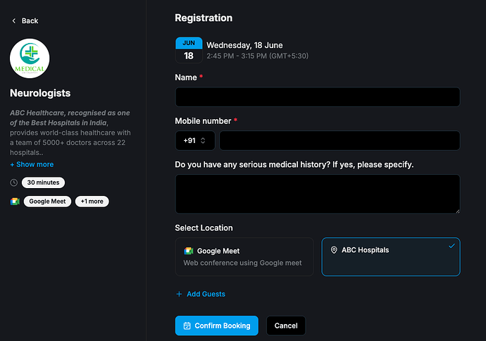 Confirm doctor appointment