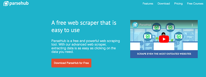 Parsehub web scraping tool