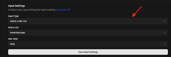 Select list in Input field