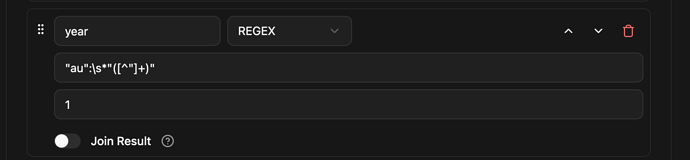 Scrape year field using regex pattern