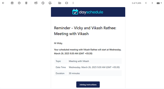 Email reminder