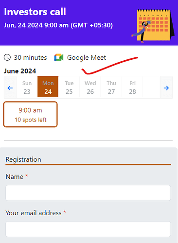 Webinar calendar