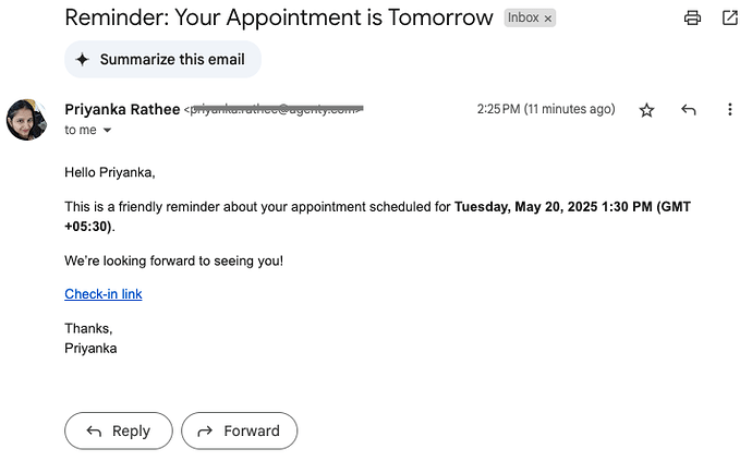 automated appointment reminders from Gmail
