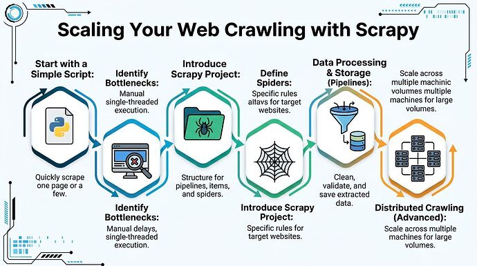 Web crawling using the Python Scrapy framework.