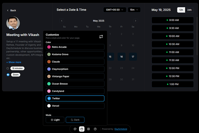 Custom themes