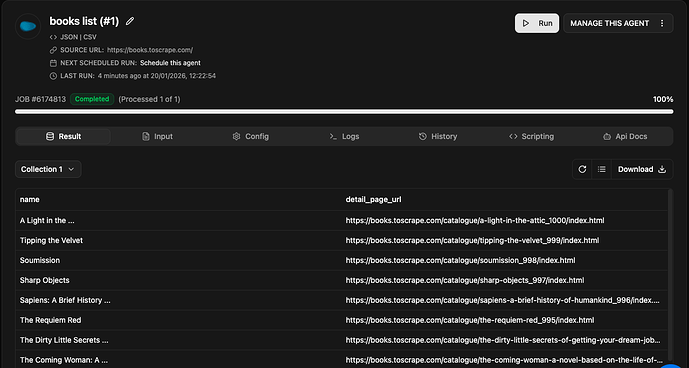 Retail product list scraping