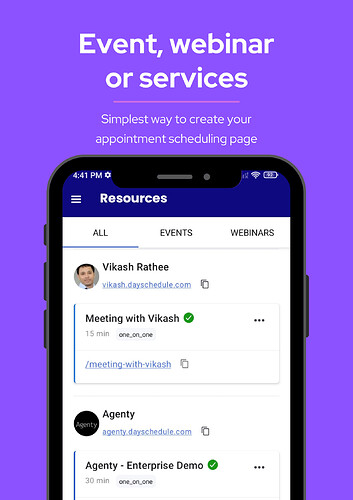 Appointment app for iOS and Android