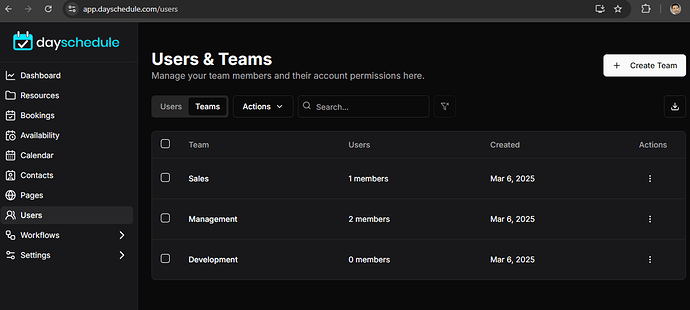 Teams Feature