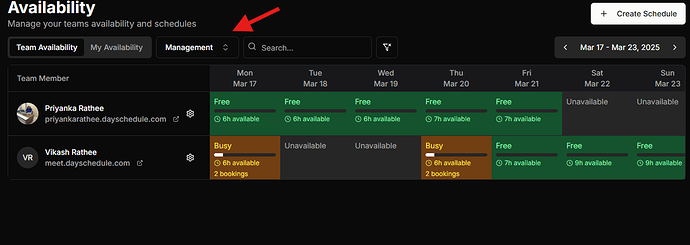 Team Availability