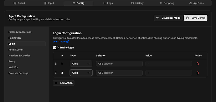 enable login to website