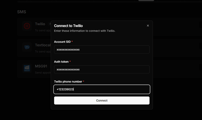 Twilio SMS connector