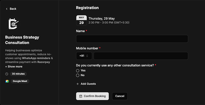 Event registration