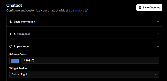 Chatbot color customization
