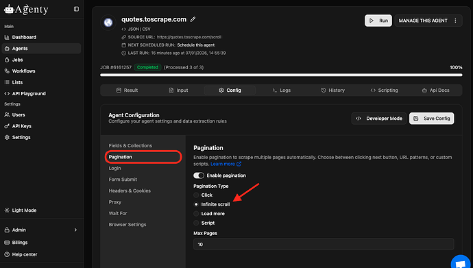 how to crawl infinite web scrolling