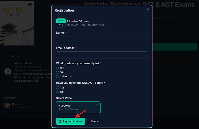 Webinar registrations