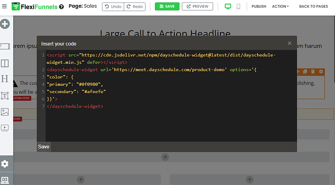 FlexiFunnels code editor