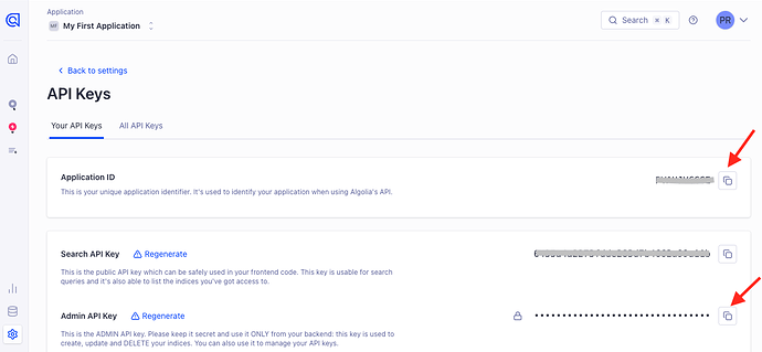 Algolia API Keys