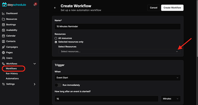 Add reminder workflow in your event