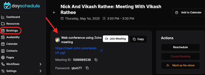 Manage and join Zoho Meetings