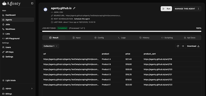 Extracted the product and pricing details