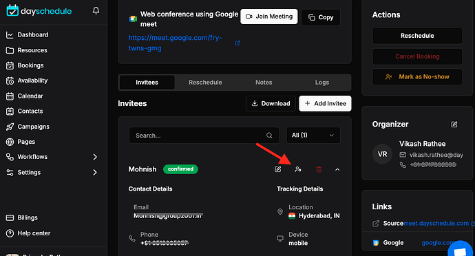 Change invitee status