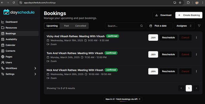 Dark Mode in DaySchedule bookings