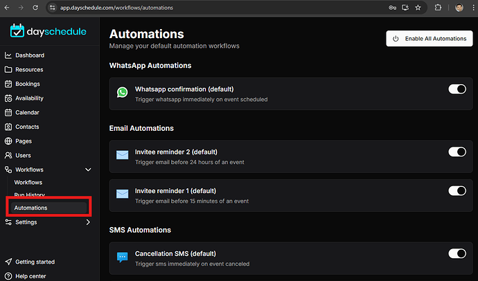 Automatic appointment reminders