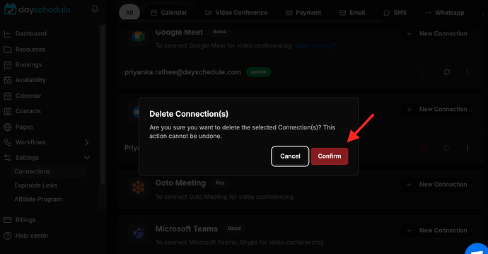 Delete Connections