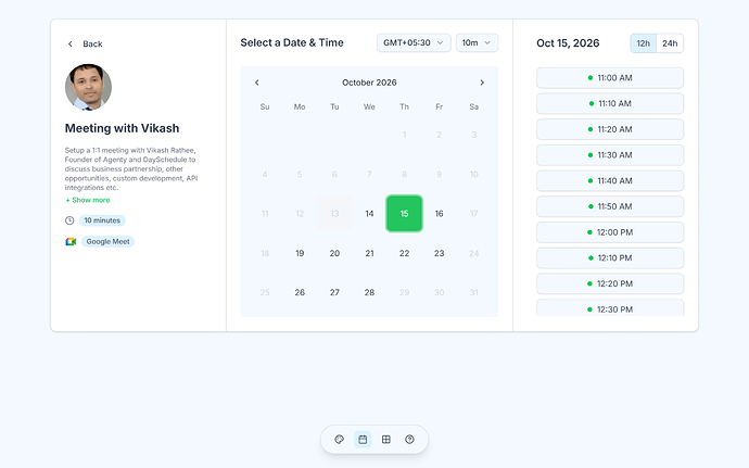 Ocean Breeze theme on a DaySchedule booking page