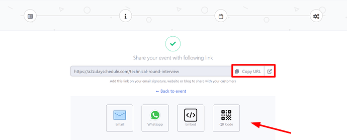 Share interview scheduling link