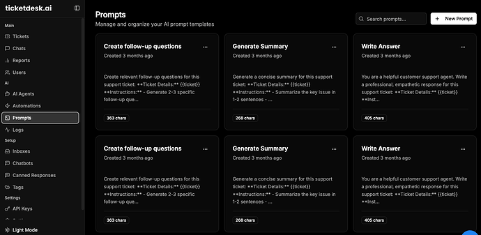Use prompts for ai chatbot