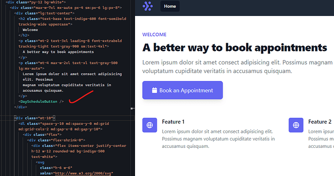 Appointment booking widget in React