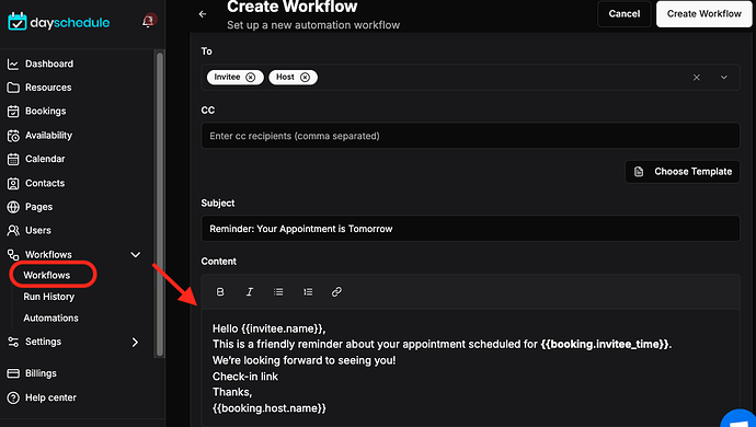 Send email reminder