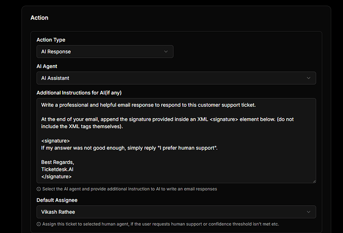 AI response action