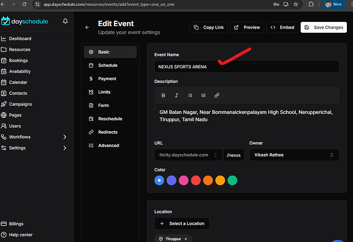 Create turf booking page