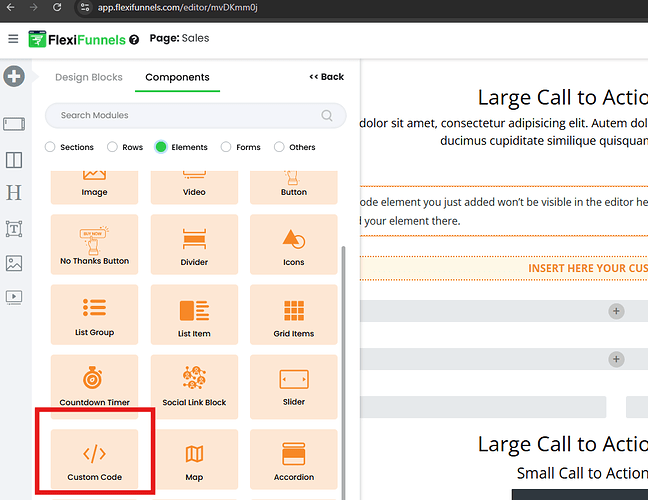 Add custom code component