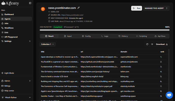 Web scraping tool by Agenty